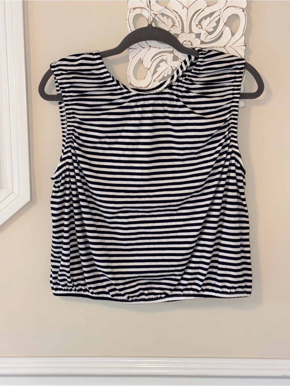 a new day Black & White Striped Sleeveless Tank Top